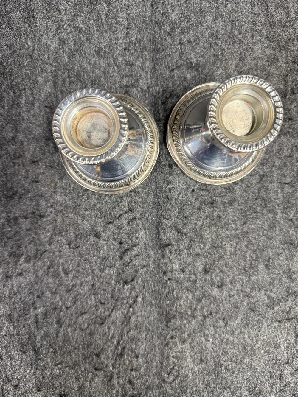 Sterling-Style Silver Candlestick Pair - Silver Home Accent